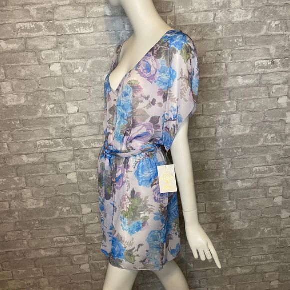 NWT! BECCA Floral V-Neck Cover-Up Tunic M/L - Picture 6 of 10